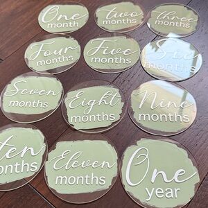 Monthly Milestone Discs - Sage Green